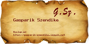 Gasparik Szendike névjegykártya